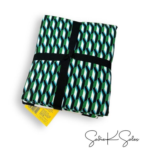 DVF for Target Arrow‎ Geo Green/Yellow Poppy 2 Kitchen Towels - Picture 5 of 5